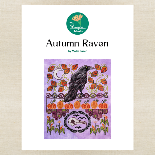 The Marigold Needle - Autumn Raven - Booklet Chart IH and/or Roxy Floss Co Floss