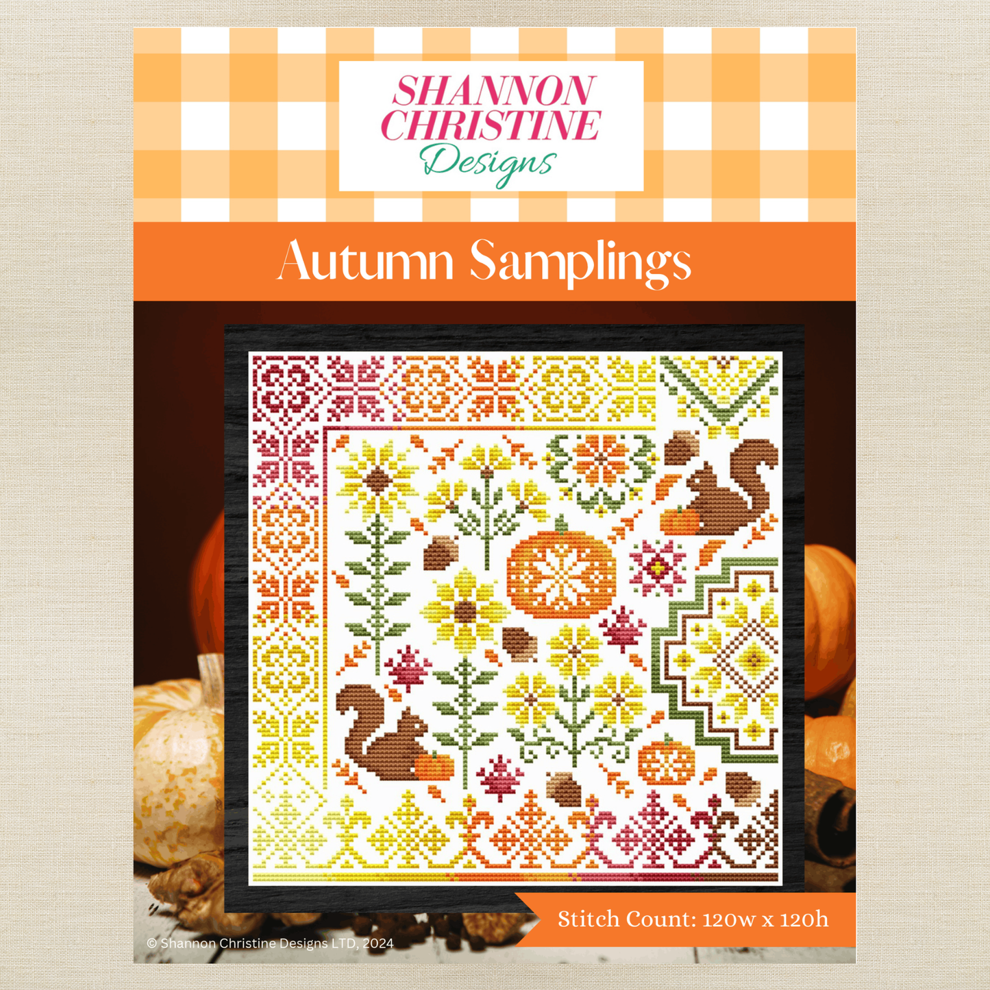 Shannon Christine Designs - Autumn Samplings - Chart IH and/or Roxy Floss