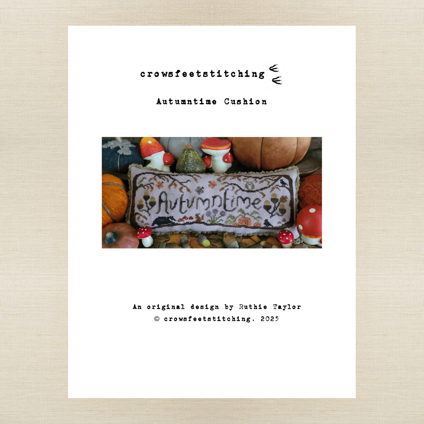 Crowsfeetstitching - Autumntime Cushion - Booklet Chart IH and/or Roxy Floss Pack