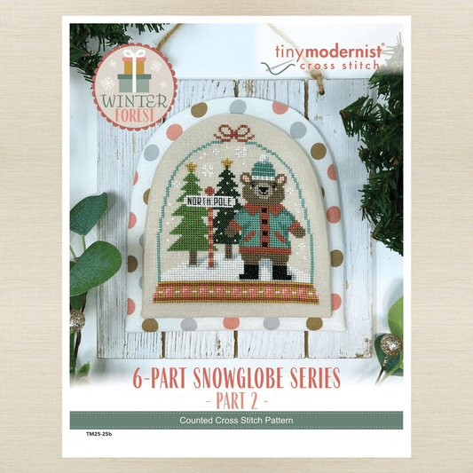 Tiny Modernist - Winter Snowglobe: Bear - Chart IH and/or Roxy Floss Conversion