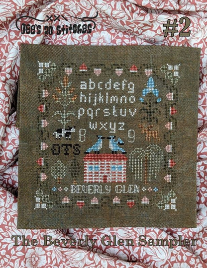 Dee's 20 Stitches - The Beverly Glen Sampler - Chart and/or Roxy Floss Pack