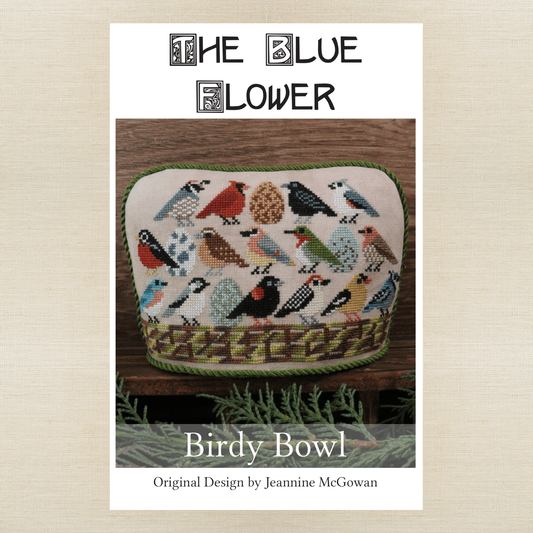 The Blue Flower - Birdy Bowl - Booklet Chart IH and/or Roxy Floss Conversion