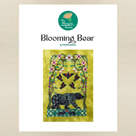 The Marigold Needle - Blooming Bear - Booklet Chart IH and/or Roxy Floss Co Floss