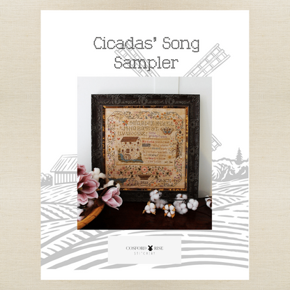 Cosford Rise Stitchery - Cicada's Song Sampler - Booklet Chart and/or Roxy Floss