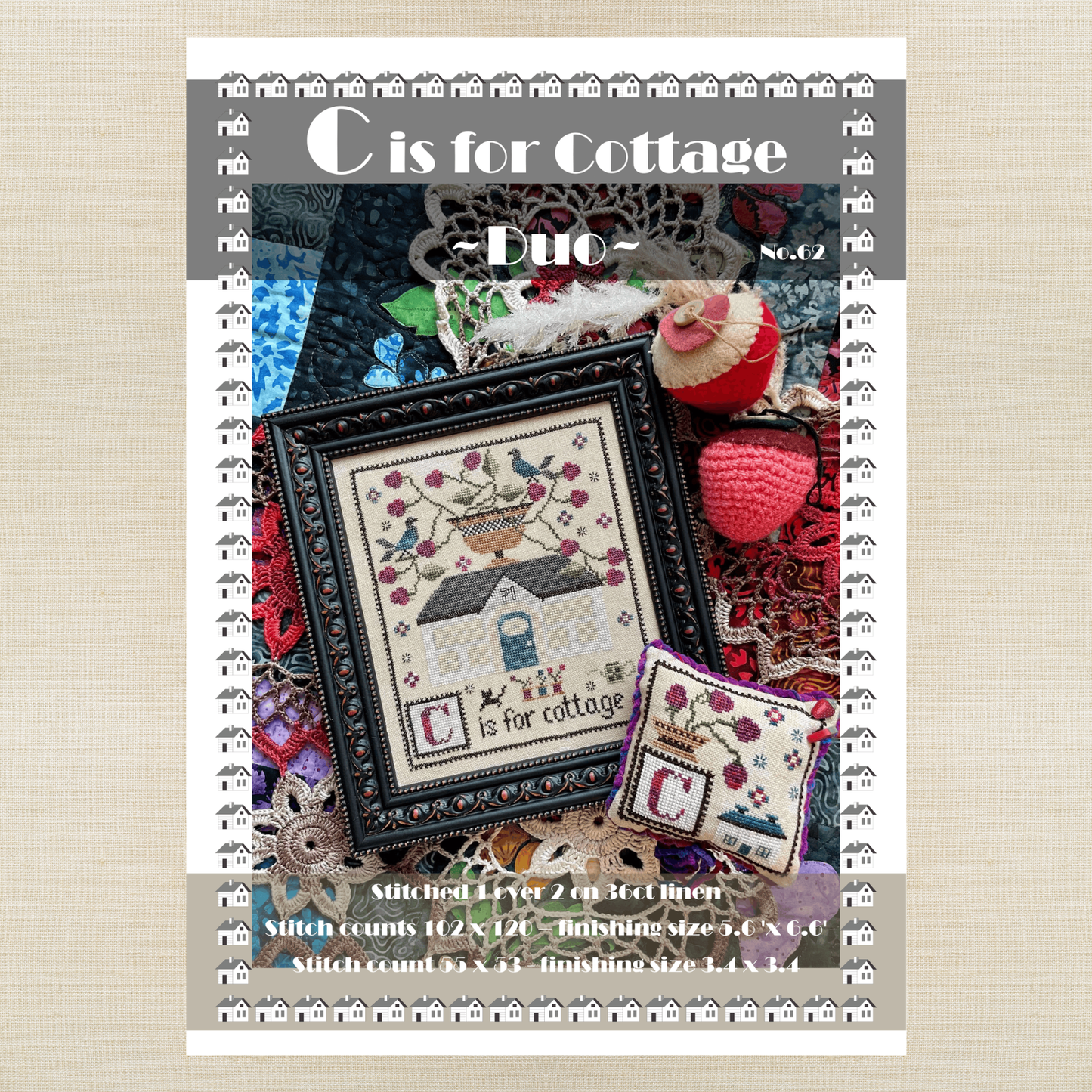 Yasmin's Made with Love - C is for Cottage - Chart IH and/or Roxy Floss Conversion