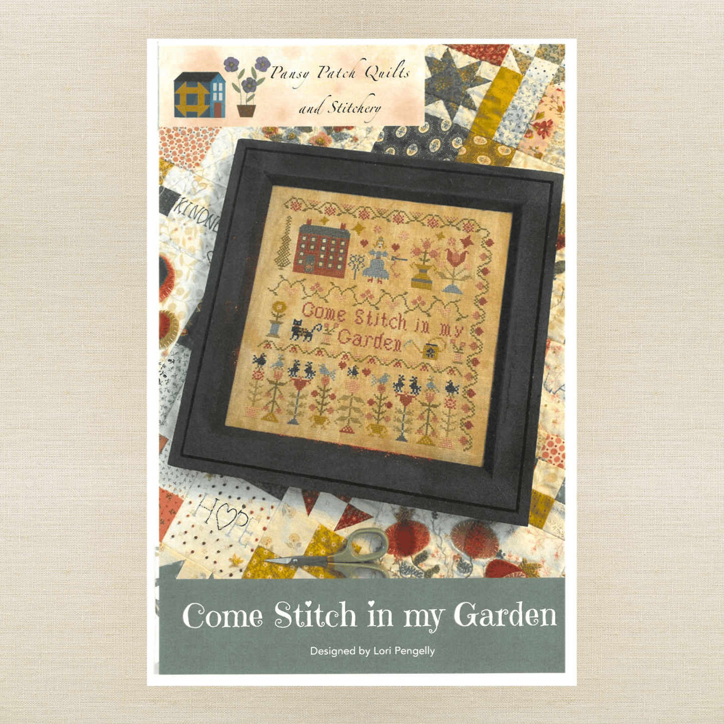 Pansy Patch Quilts and Stitchery - Come Stitch in My Garden - Cross Stitch Chart and/or Roxy Floss Co Threads