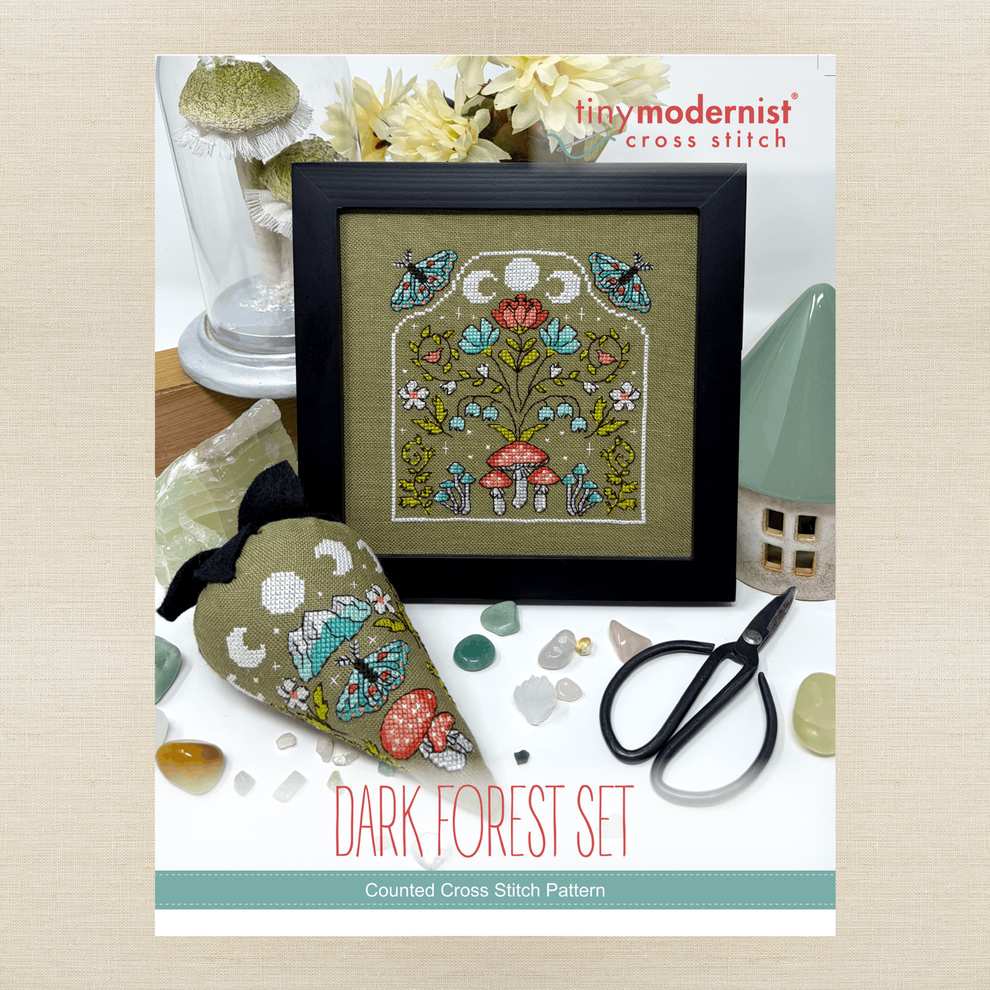 Tiny Modernist - Dark Forest Set - Chart IH and/or Roxy Floss Conversion