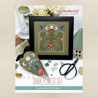 Tiny Modernist - Dark Forest Set - Chart IH and/or Roxy Floss Conversion