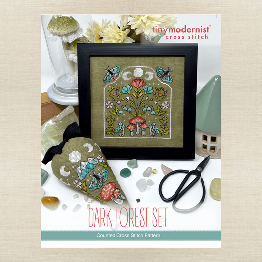 Tiny Modernist - Dark Forest Set - Chart IH and/or Roxy Floss Conversion
