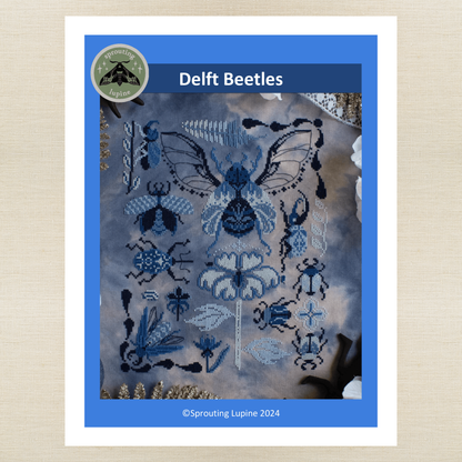 Sprouting Lupine - Delft Beetles - Chart IH and/or Roxy Floss Conversion