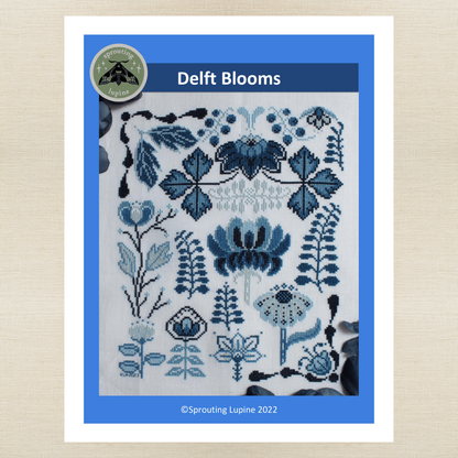 Sprouting Lupine - Delft Blooms - Chart IH and/or Roxy Floss Conversion