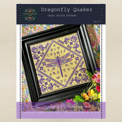 Yasmin's Made with Love - Dragonfly Quaker - Chart IH and/or Roxy Floss Conversion
