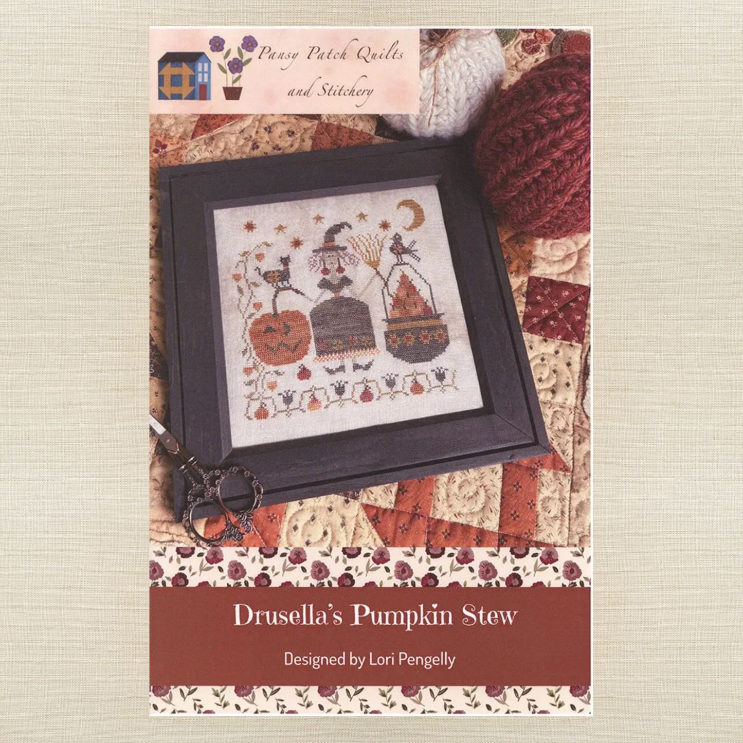Pansy Patch Quilts and Stitchery - Drusella's Pumpkin Stew - Cross Stitch Chart and/or Roxy Floss Co Threads