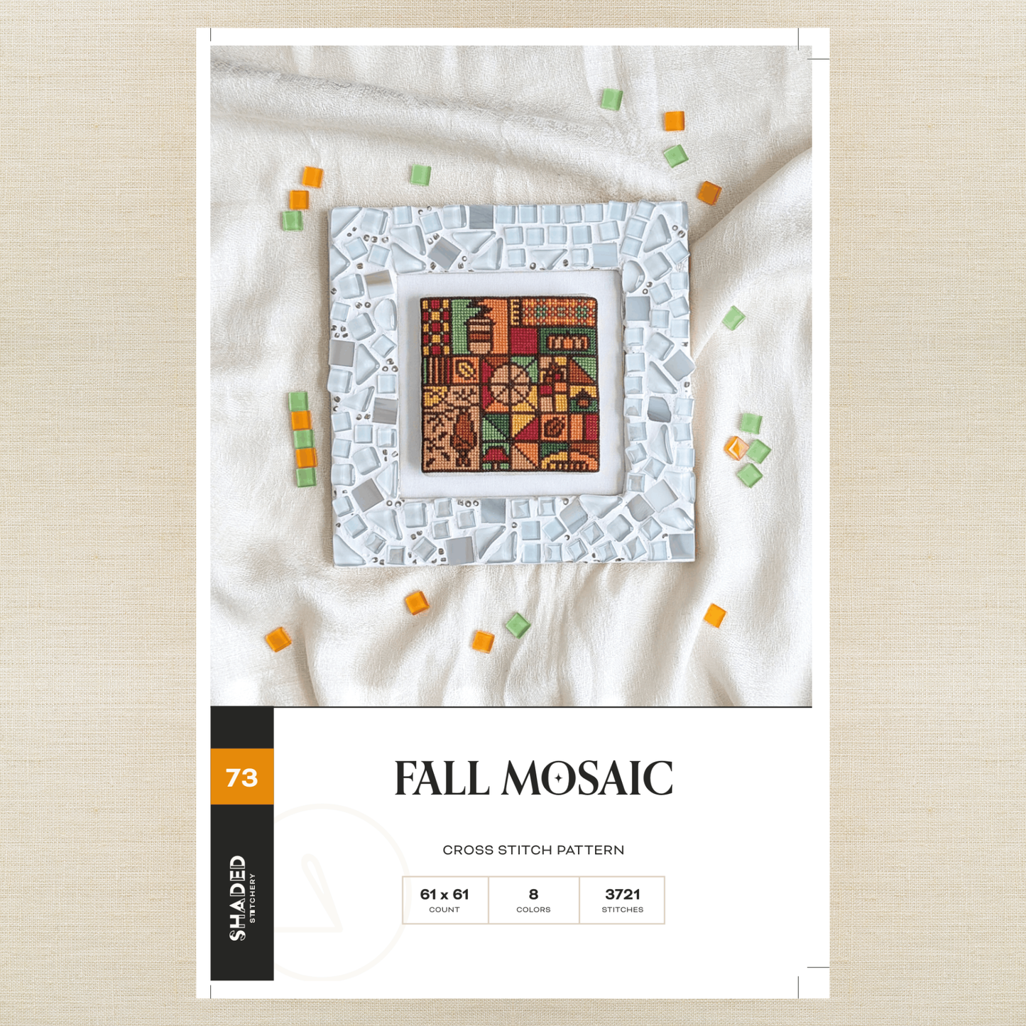 PRE ORDER - Shaded Stitchery - Fall Mosaic - Booklet Chart and/or Roxy Floss