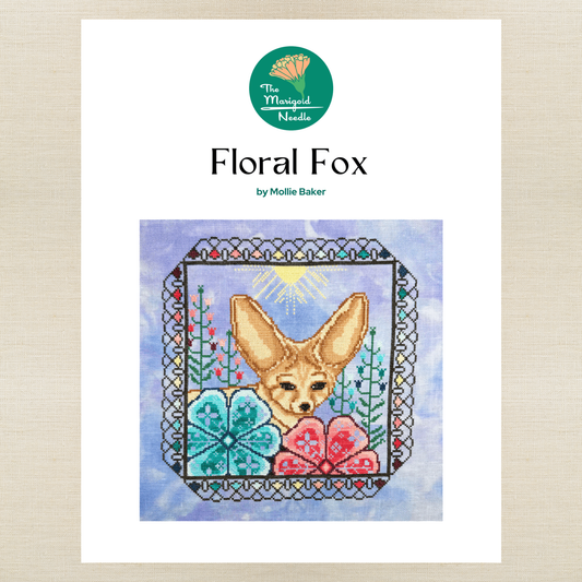 The Marigold Needle - Floral Fox - Booklet Chart IH and/or Roxy Floss Co Floss