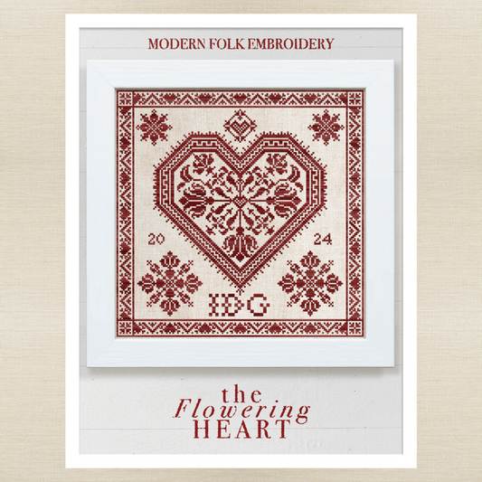 Modern Folk Embroidery - The Flowering Heart - Booklet Chart