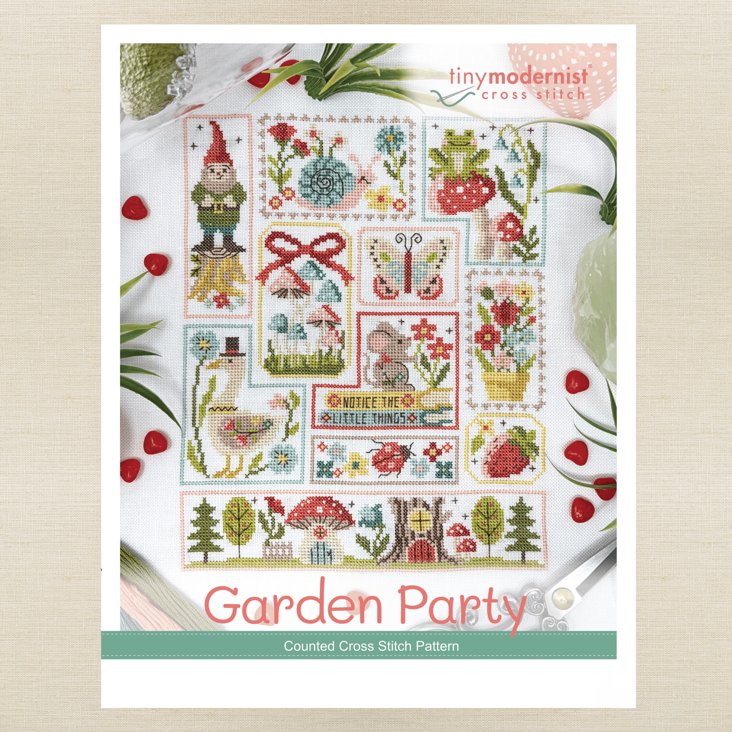 Tiny Modernist - Garden Party - Chart IH and/or Roxy Floss Conversion