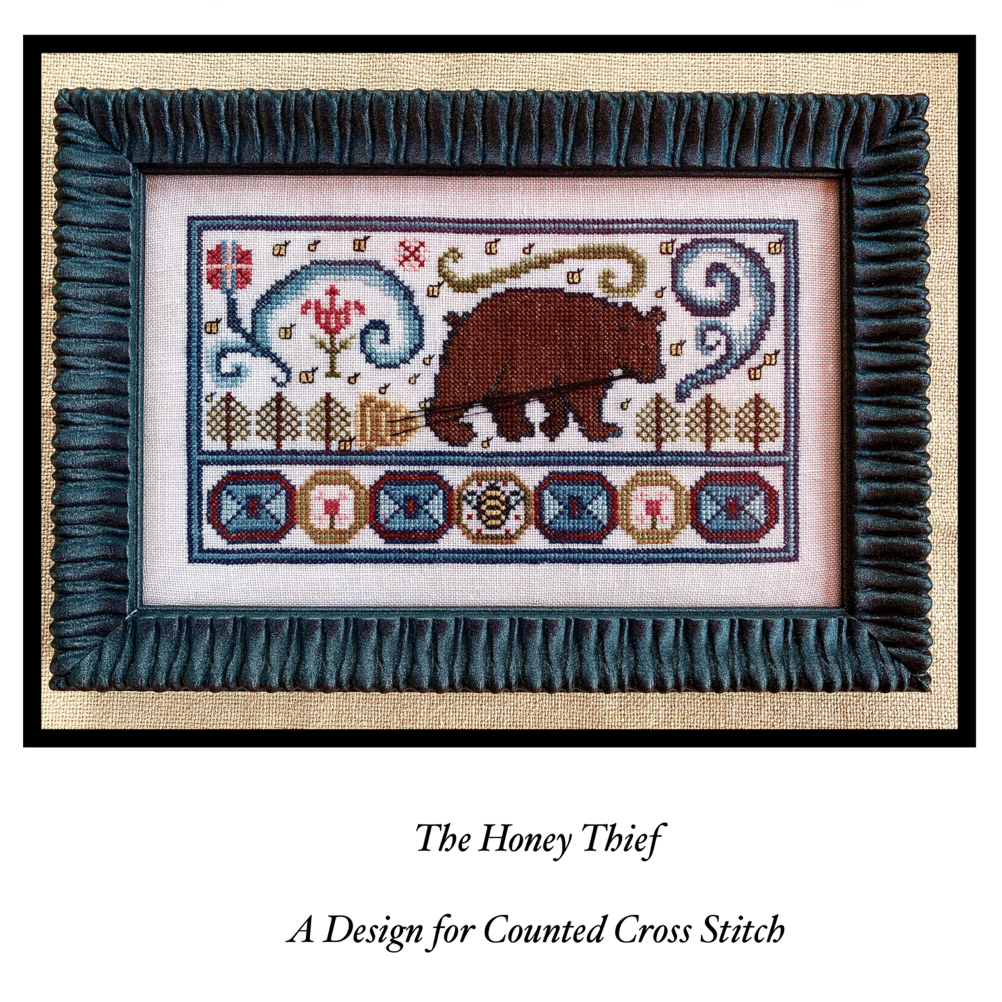 Maximum Cross Stitch - The Honey Thief - Booklet Chart and/or Roxy Floss Pack