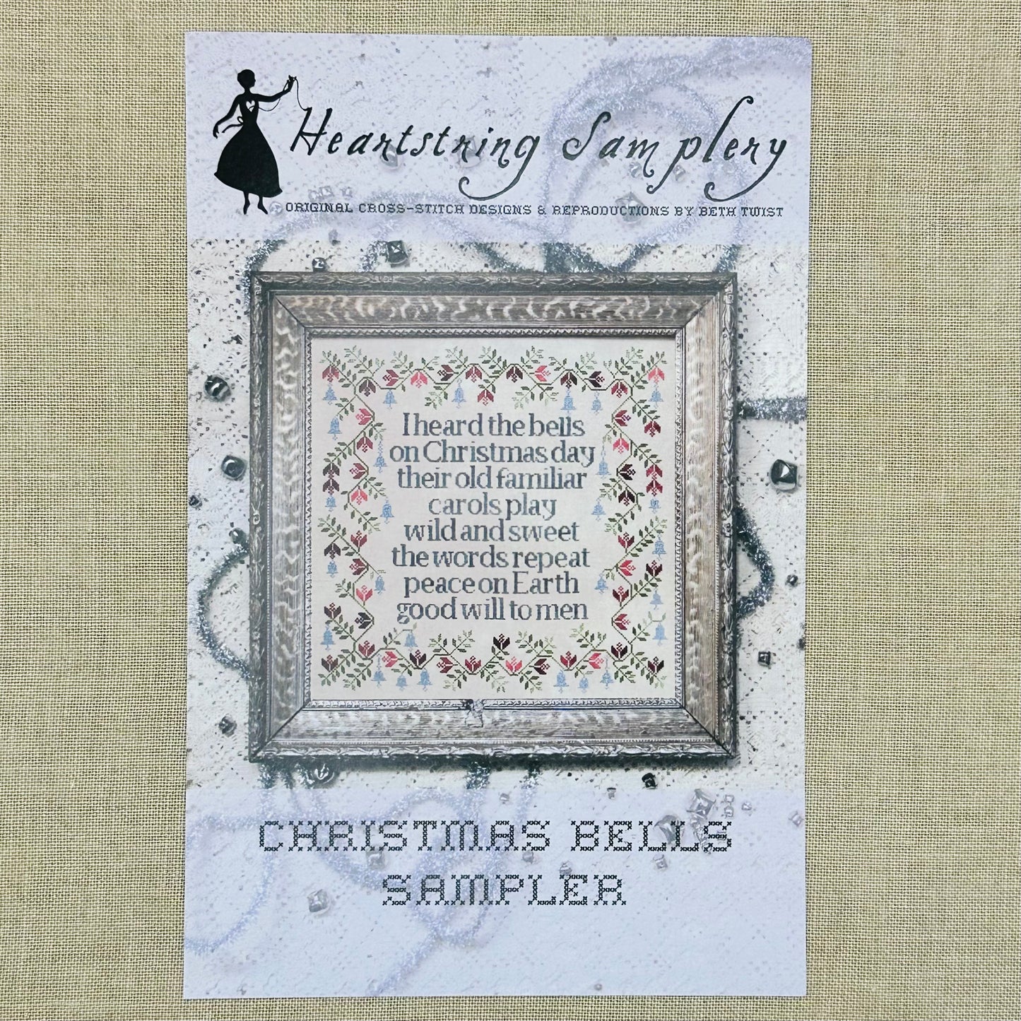 Heartstring Samplery - Christmas Bells Sampler - Cross Stitch Chart and/or Roxy Floss Co Threads