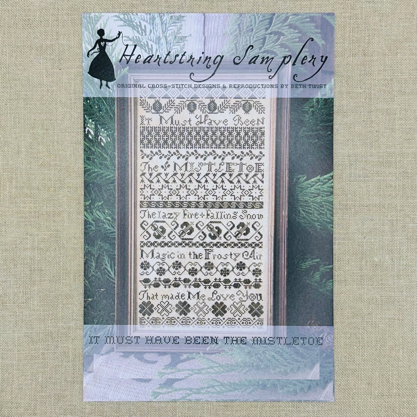 Heartstring Samplery - It Must Have Been the Mistletoe - Cross Stitch Chart and/or Roxy Floss Co Threads