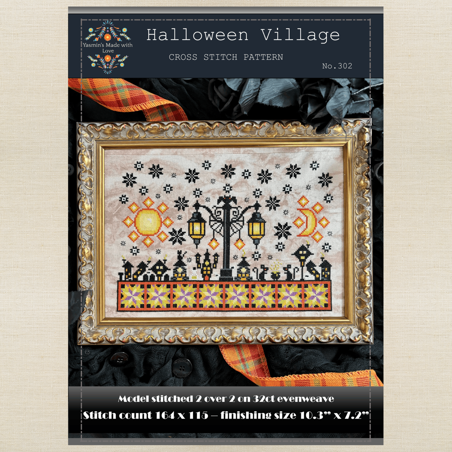 Yasmin's Made with Love - Halloween Village - Chart IH and/or Roxy Floss Conversion