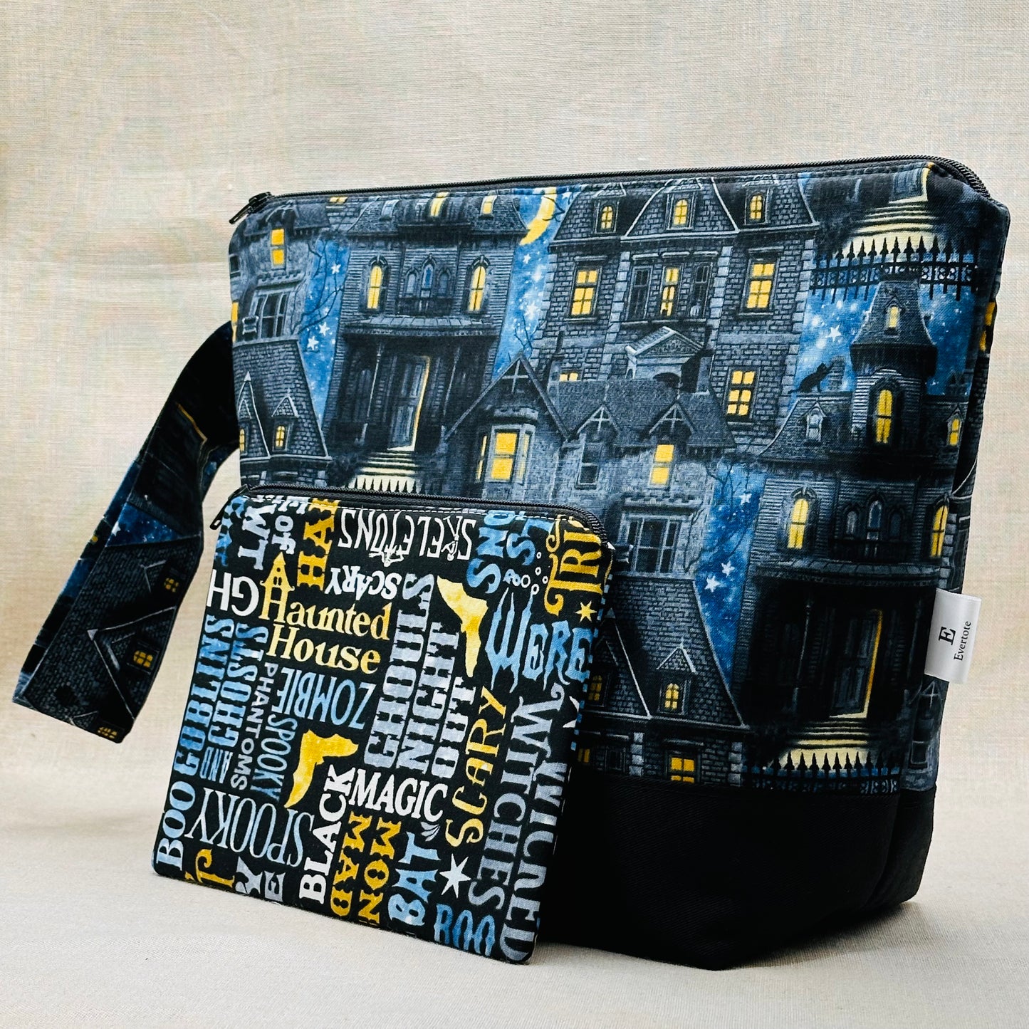 Haunted Manor - Project Bag with Coordinating Notions Pouch