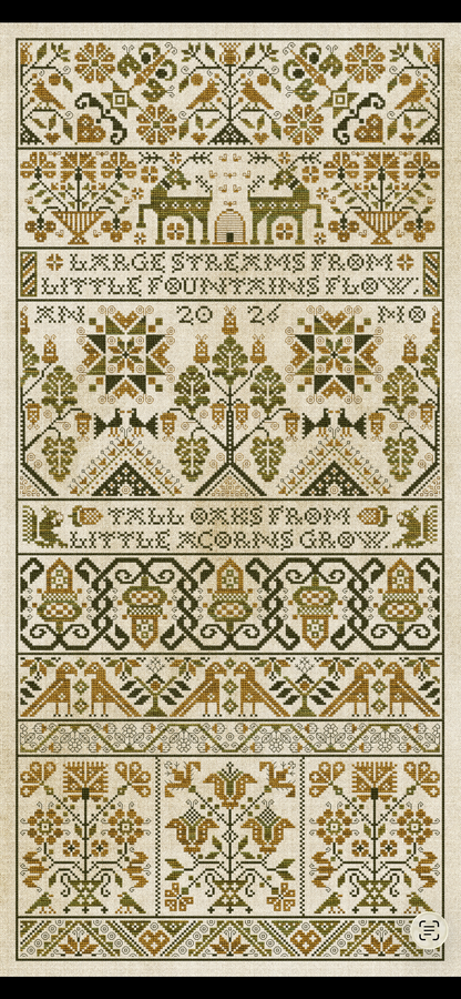 Modern Folk Embroidery - SAL 2026: Little Acorns - Booklet Chart