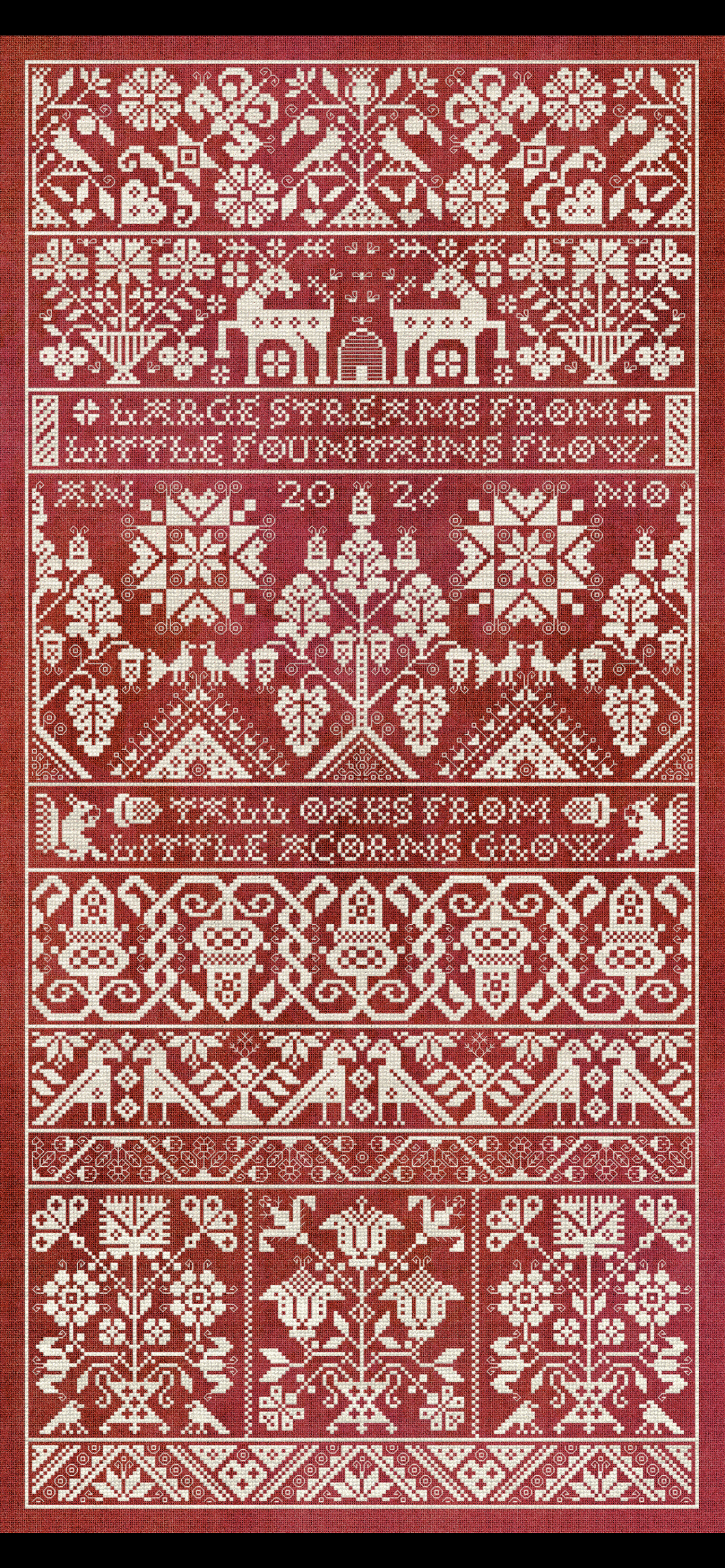 Modern Folk Embroidery - SAL 2026: Little Acorns - Booklet Chart