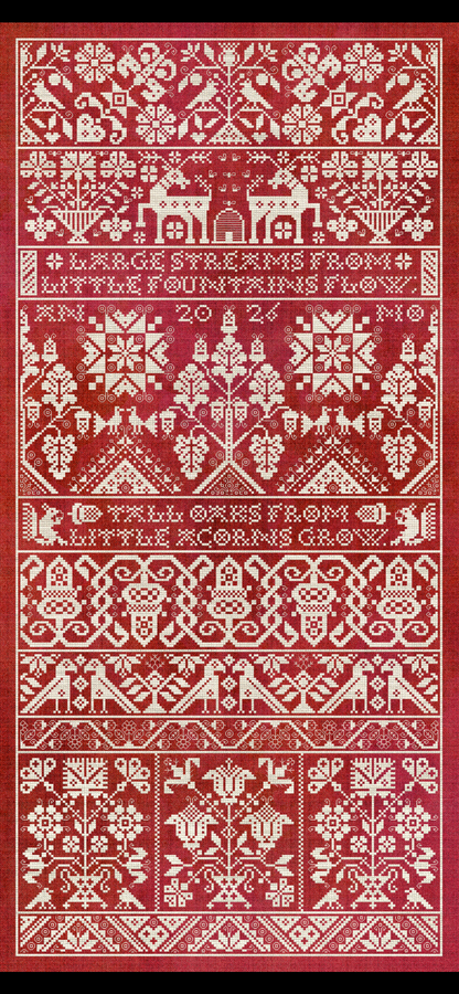 Modern Folk Embroidery - SAL 2026: Little Acorns - Booklet Chart