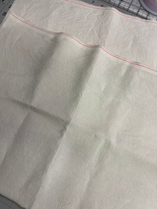 Roxy Floss Co Linen - Porcelain OOAK warp flaw 1/4 yard cut