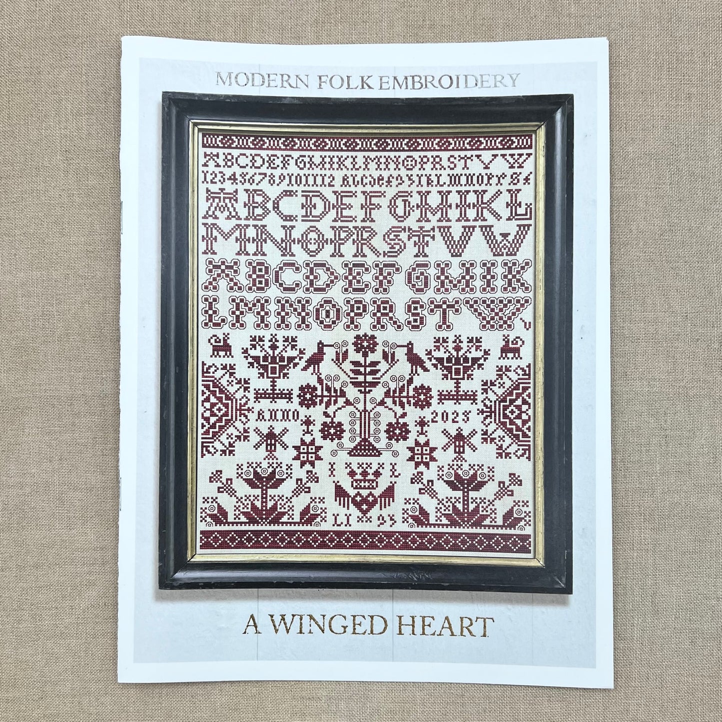 Modern Folk Embroidery - A Winged Heart - Booklet Chart
