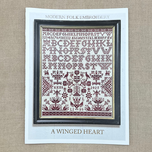 Modern Folk Embroidery - A Winged Heart - Booklet Chart