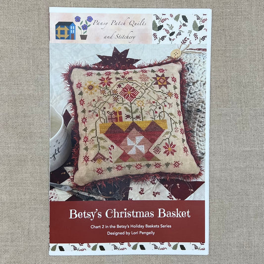 Pansy Patch Quilts and Stitchery - Betsy's Christmas Basket - Cross Stitch Chart and/or Roxy Floss Co Threads
