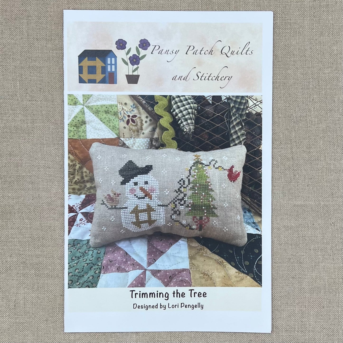 Pansy Patch Quilts and Stitchery - Trimming the Tree - Cross Stitch Chart and/or Roxy Floss Co Threads