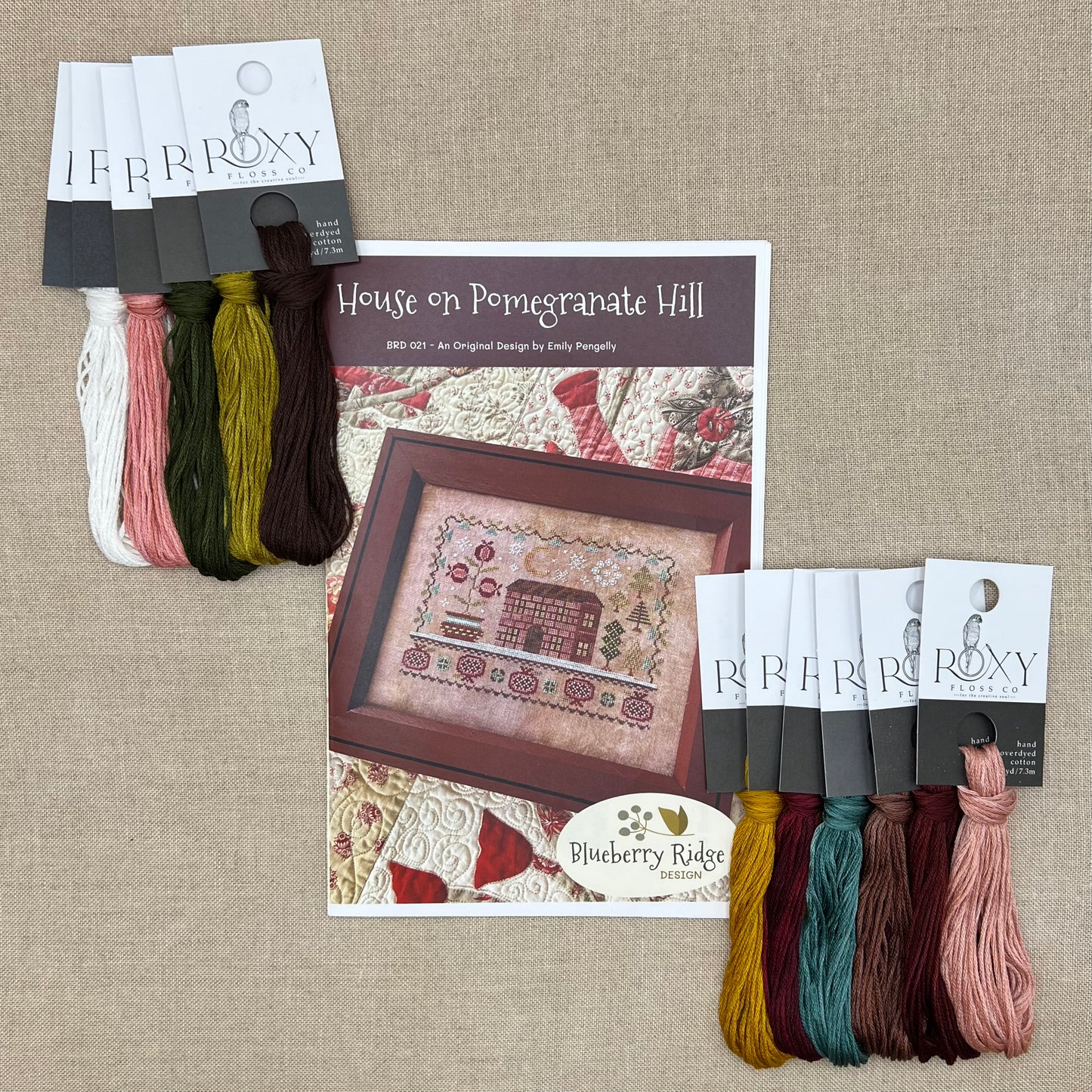 Blueberry Ridge Design - House on Pomegranate Hill - Cross Stitch Chart and/or Roxy Floss Co Threads