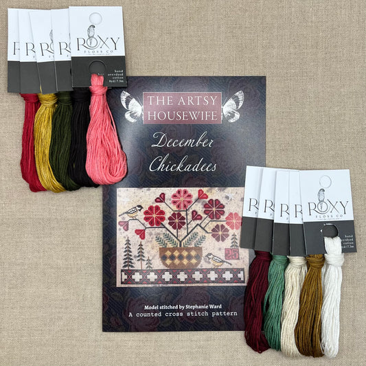 The Artsy Housewife - December Chickadees - Chart and/or Roxy Floss Conversion