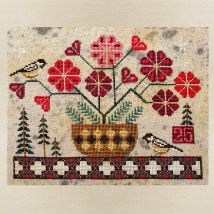 The Artsy Housewife - December Chickadees - Chart and/or Roxy Floss Conversion