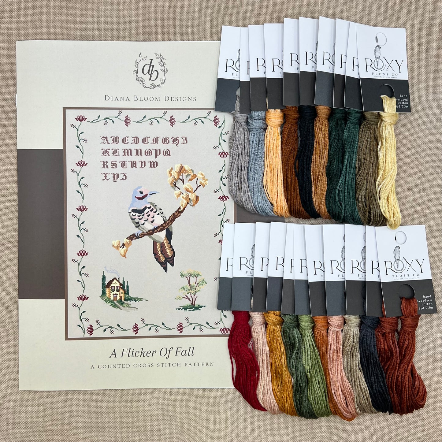 Diana Bloom Designs - A Flicker Of Fall - Chart and/or Roxy Floss