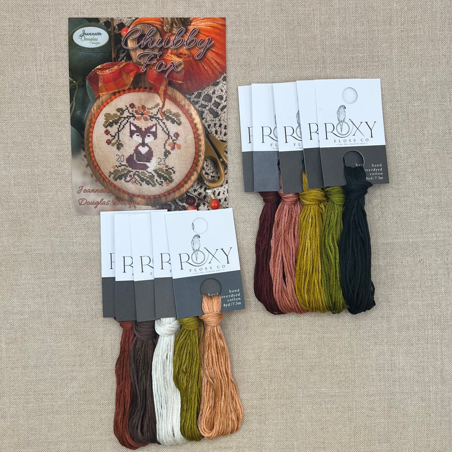 Jeannette Douglas Designs - Chubby Fox - Booklet Chart and/or Roxy Floss Conversion