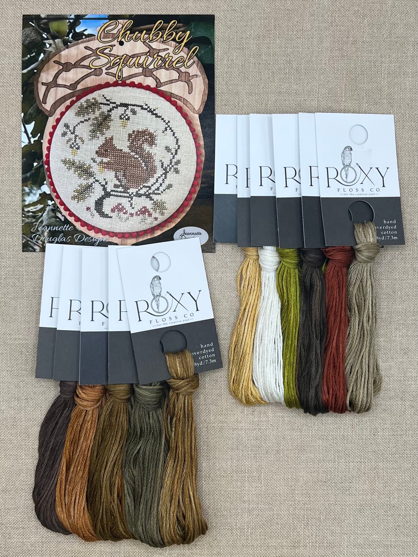 Jeannette Douglas Designs - Chubby Squirrel - Booklet Chart and/or Roxy Floss Conversion