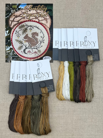 Jeannette Douglas Designs - Chubby Squirrel - Booklet Chart and/or Roxy Floss Conversion