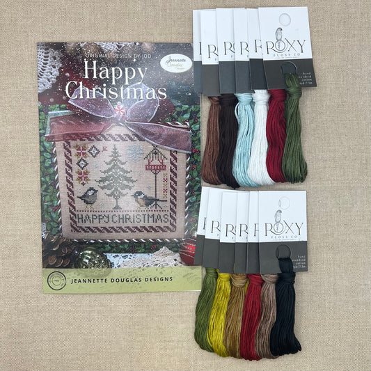 Jeannette Douglas Designs - Happy Christmas - Booklet Chart and/or Roxy Floss Conversion