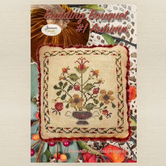 Jeannette Douglas Designs - Budding Bouquet #1 Autumn - Booklet Chart and/or Roxy Floss Conversion