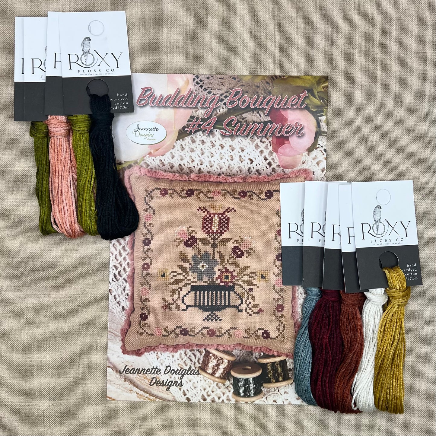 Jeannette Douglas Designs - Budding Bouquet #4 Summer - Booklet Chart and/or Roxy Floss Conversion