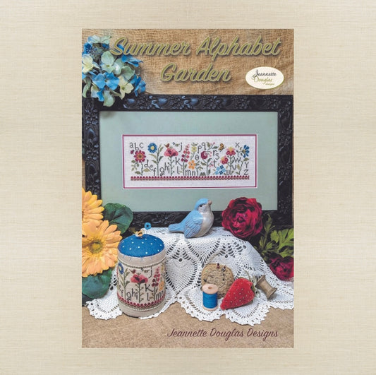 Jeannette Douglas Designs - Summer Alphabet Garden - Booklet Chart and/or Roxy Floss Conversion