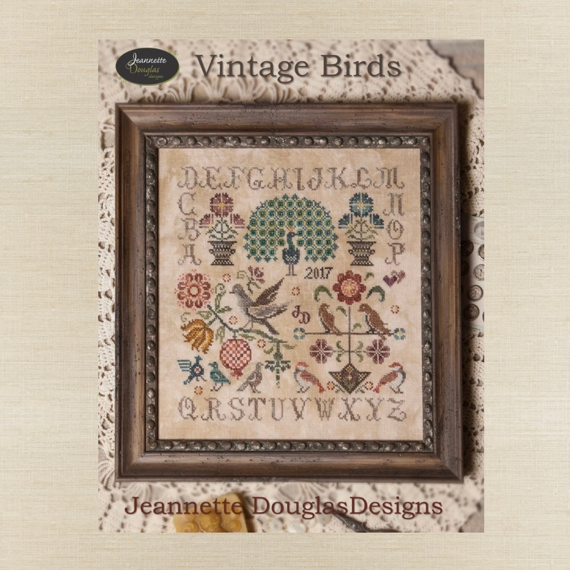 Jeannette Douglas Designs - Vintage Birds - Booklet Chart and/or Roxy Floss Conversion
