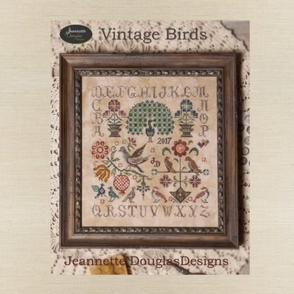 Jeannette Douglas Designs - Vintage Birds - Booklet Chart and/or Roxy Floss Conversion