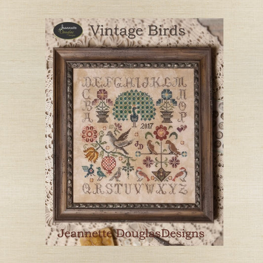 Jeannette Douglas Designs - Vintage Birds - Booklet Chart and/or Roxy Floss Conversion