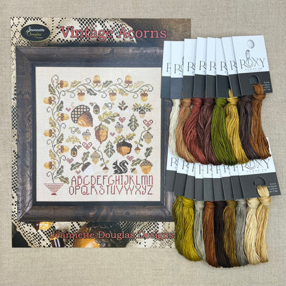 Jeannette Douglas Designs - Vintage Acorns - Booklet Chart and/or Roxy Floss Conversion
