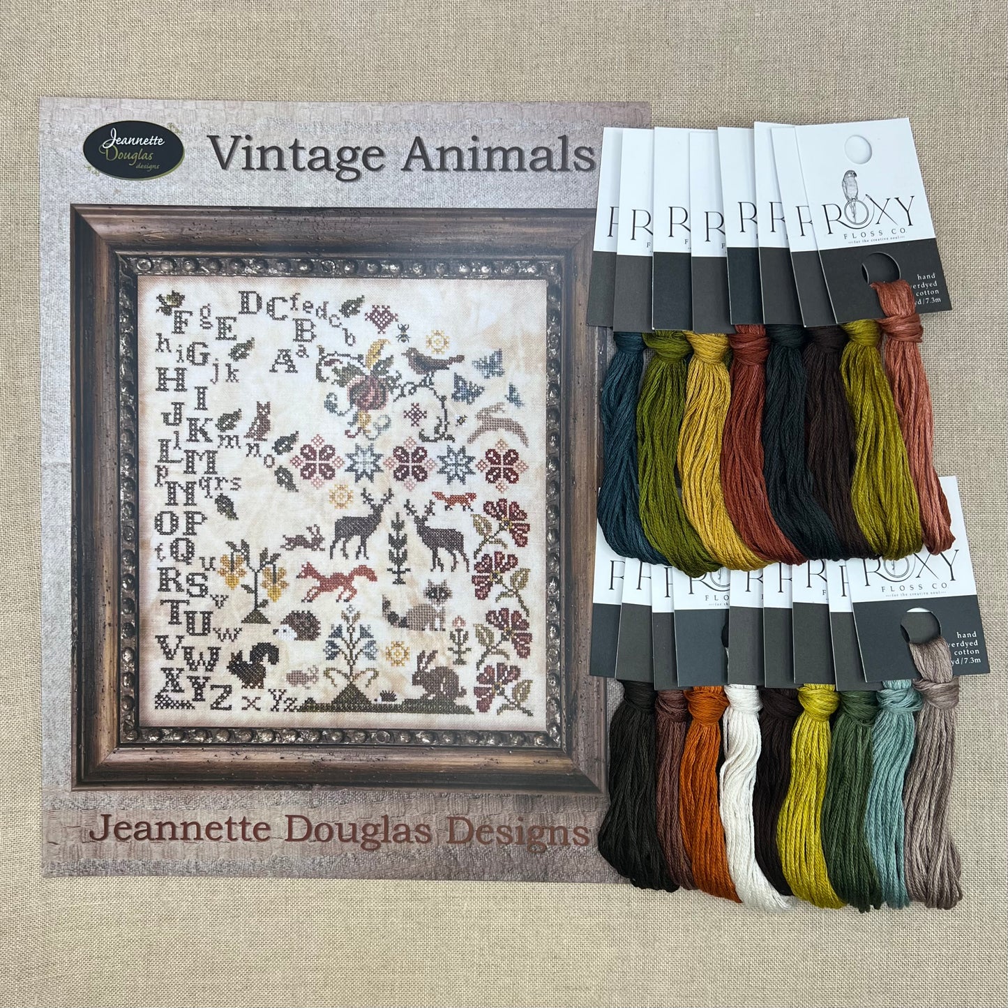 Jeannette Douglas Designs - Vintage Animals - Booklet Chart and/or Roxy Floss Conversion